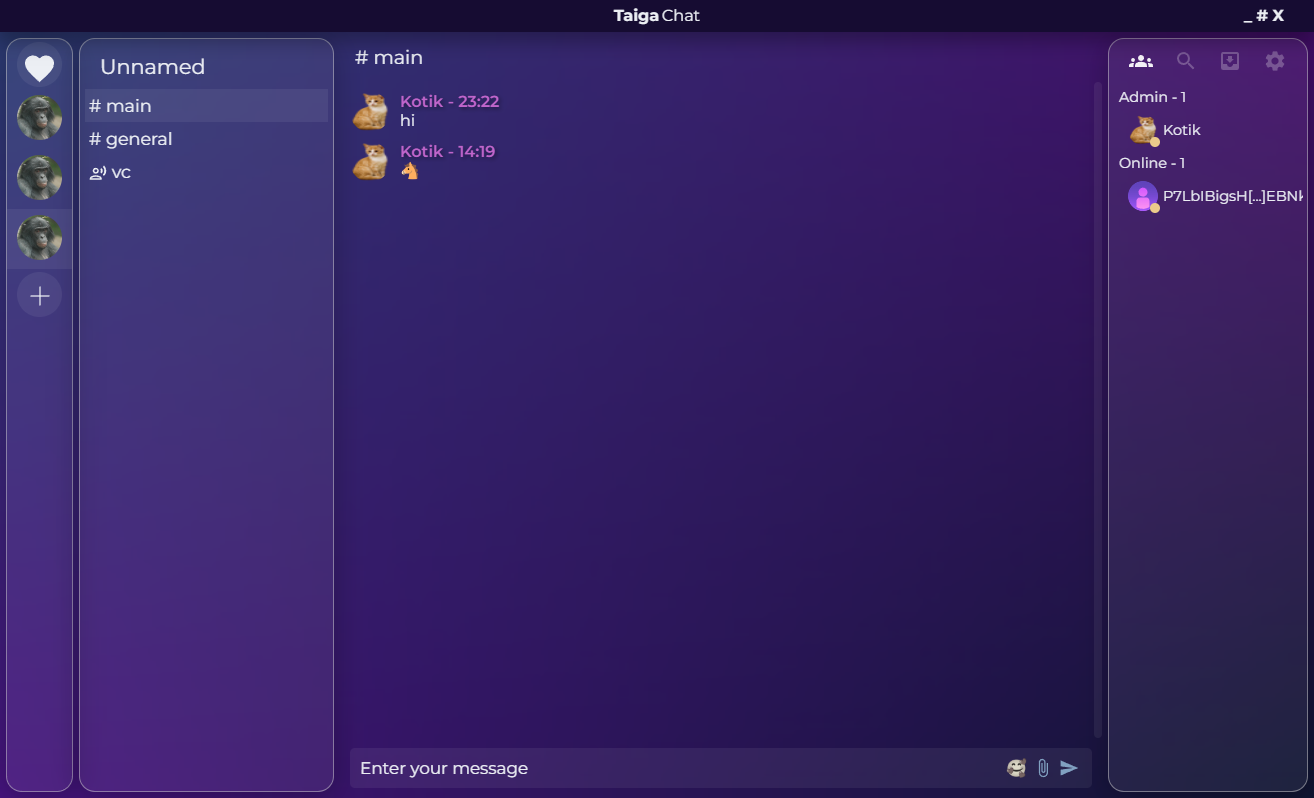 Screenshots TaigaChat
